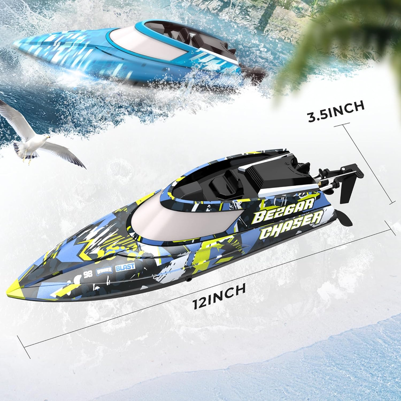 Fast RC Boat 2 Pack 12 Inch 30 KPH Waterproof Remote Control Boats Kids Gift5