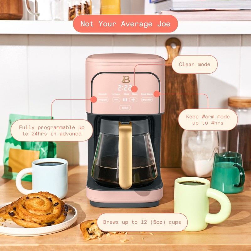 12 Cup Programmable Coffee Maker, Rose by Drew Barrymore1