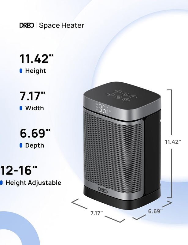 Space Heater, 1500W Portable Electric Heaters for Indoor Use, PTC Ceramic Heater7