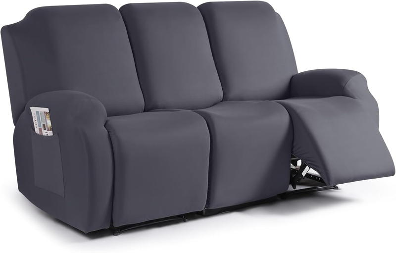 Recliner Sofa Slipcover, 3 Pieces Polyester Fabric Stretch Sofa Covers for 3 Sea8