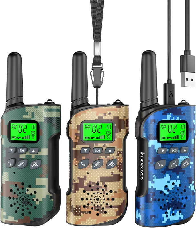 Kids Walkie Talkies 3 Pack Rechargeable Toy Radios Long Range 3 12 Birthday Gift9
