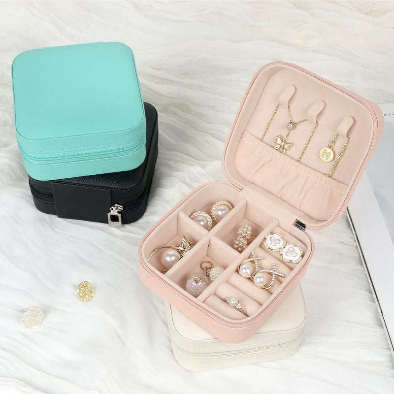 Travel Jewelry Case Box Organizer Storage Case Leather Travel Case for Women6