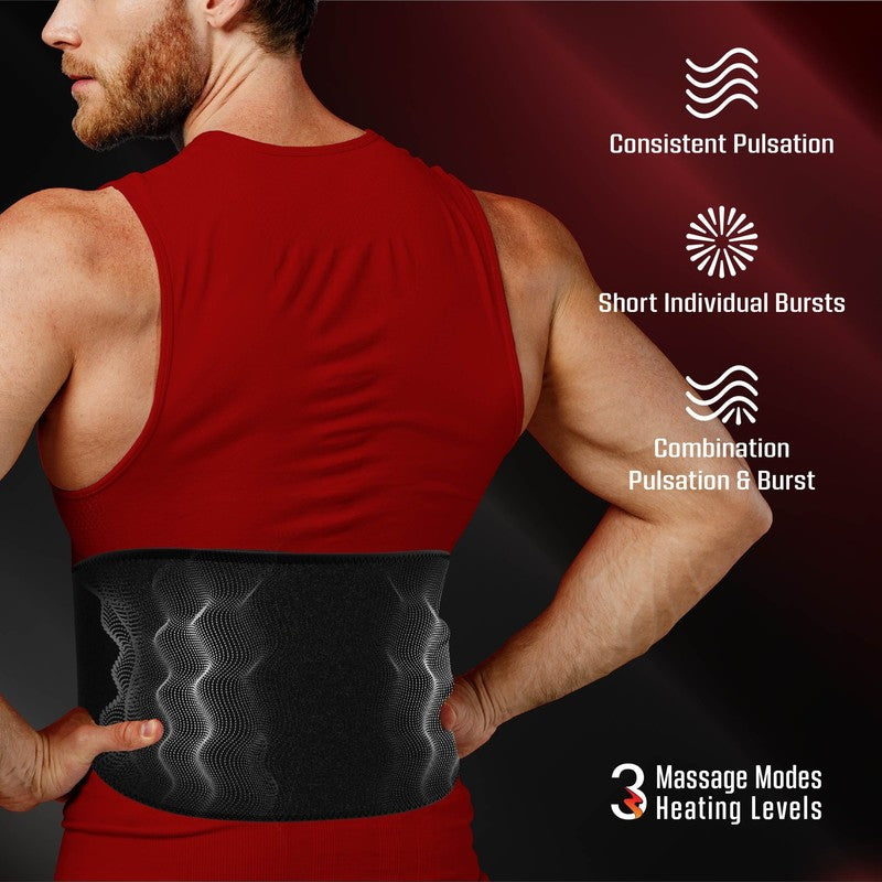 Vibra Wrap Heated Massage Belt, Cordless Lower Back Massager with Heat2