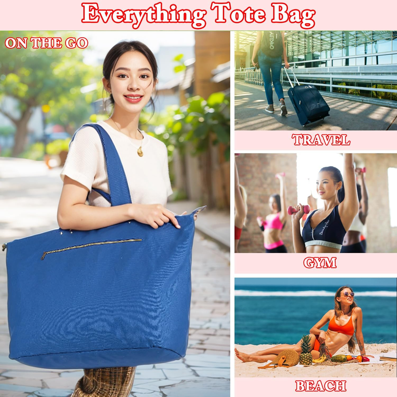 Beach Tote Bag Waterproof Sandproof Large Canvas Pool Cruise Essentials6