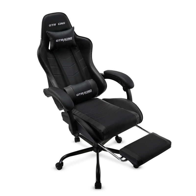 Ergonomic Gaming Office Chair GTWD 200 Adjustable Pillows Footrest Black1