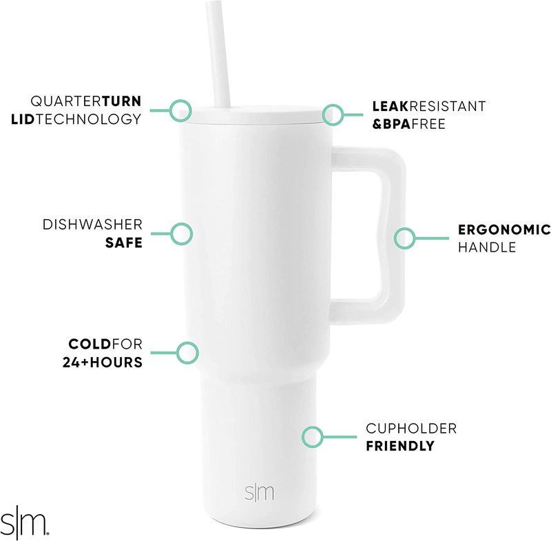 Simple Modern 40oz Insulated Trek Tumbler Stainless Steel Travel Mug White1