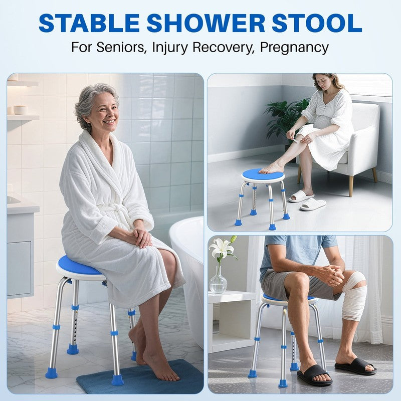 Adjustable Anti-Slip Shower Stool, Tool-Free Bath Chair for Seniors8