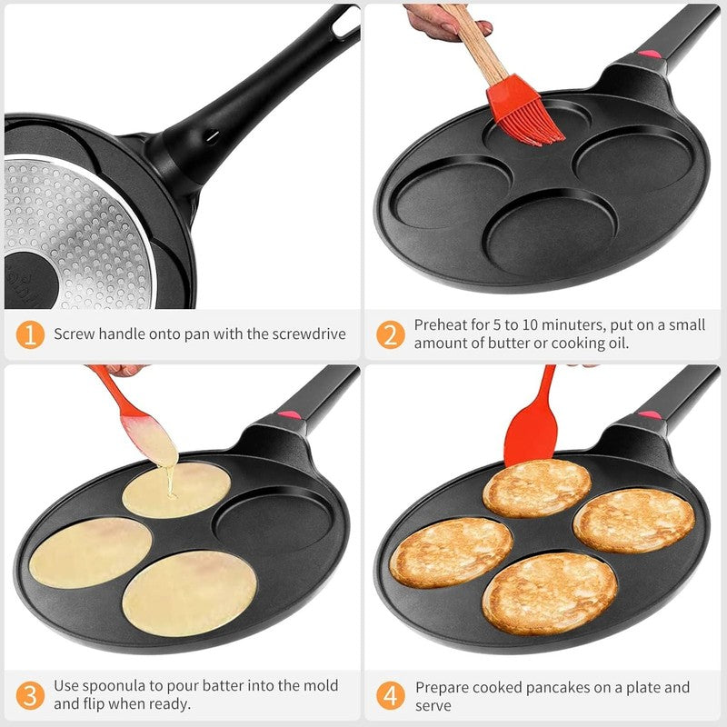Pancake Pan Nonstick Suitable for All Stovetops & Induction Cooker, 10.5 Inch Mi2