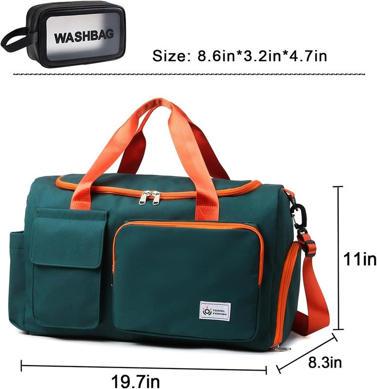 Women Gym Duffle Bag Travel Weekender Carry On w/ Shoe Compartment2