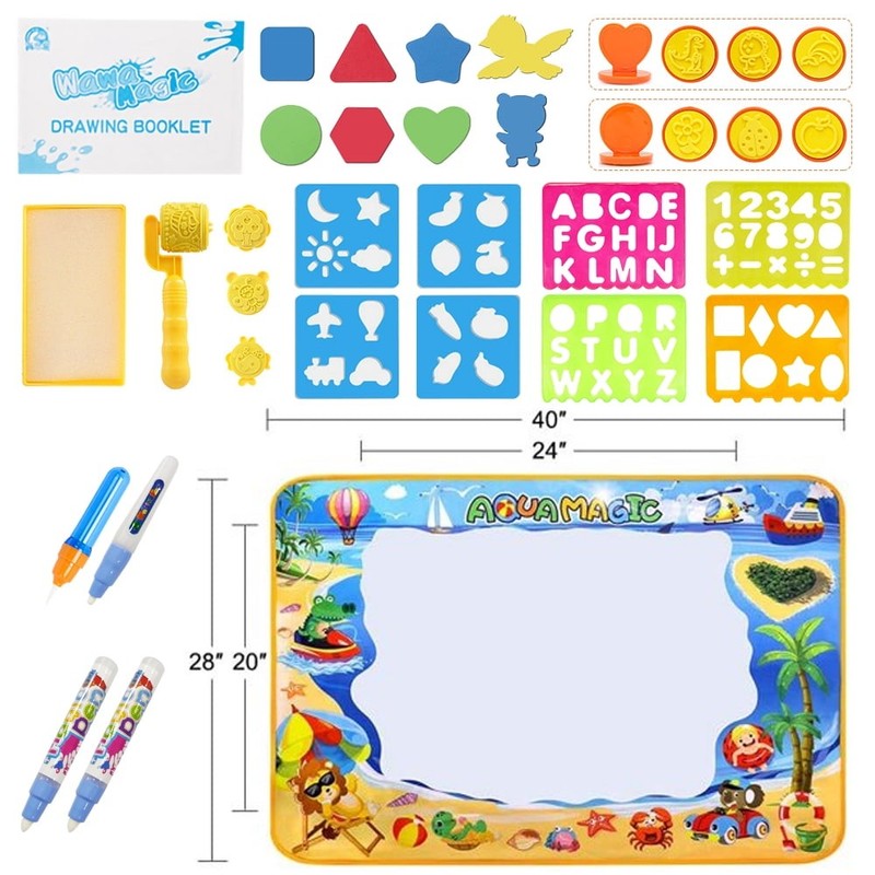 Doodle Drawing Mat, 40 X 32 Inch Large Aqua Magic Water Drawing Mat Toy Gifts fo1