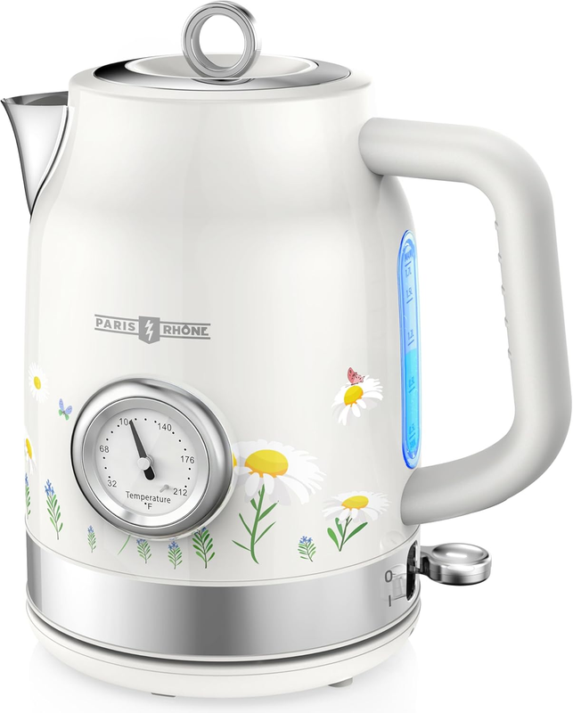 Retro Stainless Steel Electric Kettle 1.7L 1500W Fast Boil Thermometer8