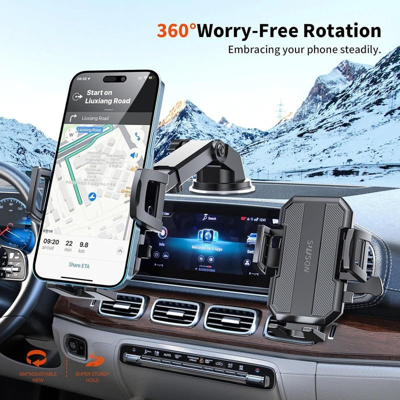 3 in 1 Car Phone Holder Mount, Strong Vent Windshield for Phone Samsung Android6