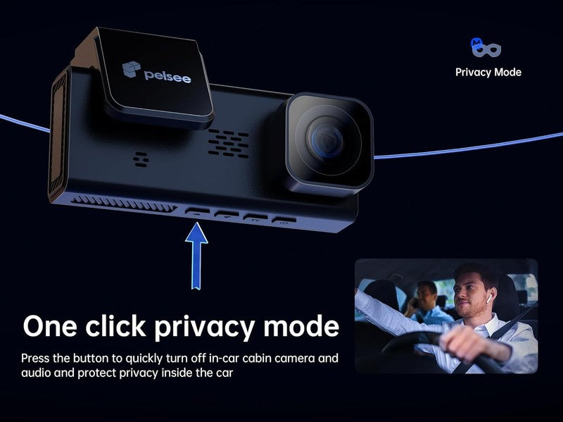 4K 3-Channel Dash Cam Front/Rear Inside WiFi APP ADAS 64GB Card 24H Parking8