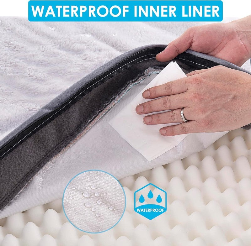 Orthopedic Dog Bed for Large Dogs   Waterproof Mat with Washable Cover, Grey1