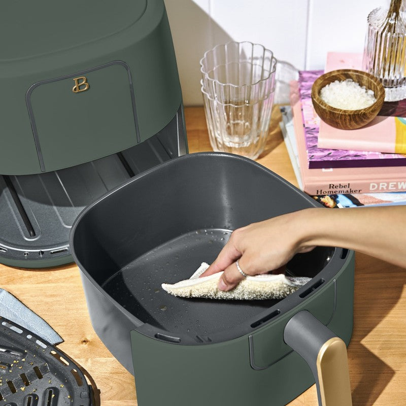6 Qt Air Fryer w/ Turbocrisp Technology Evergood Ceramic Nonstick Thyme Green8