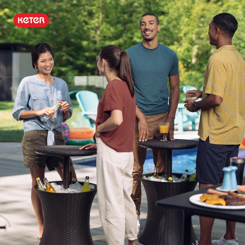 Pacific Cool Bar Outdoor Patio Furniture and Hot Tub Side Table with 7.5 Gallon 1