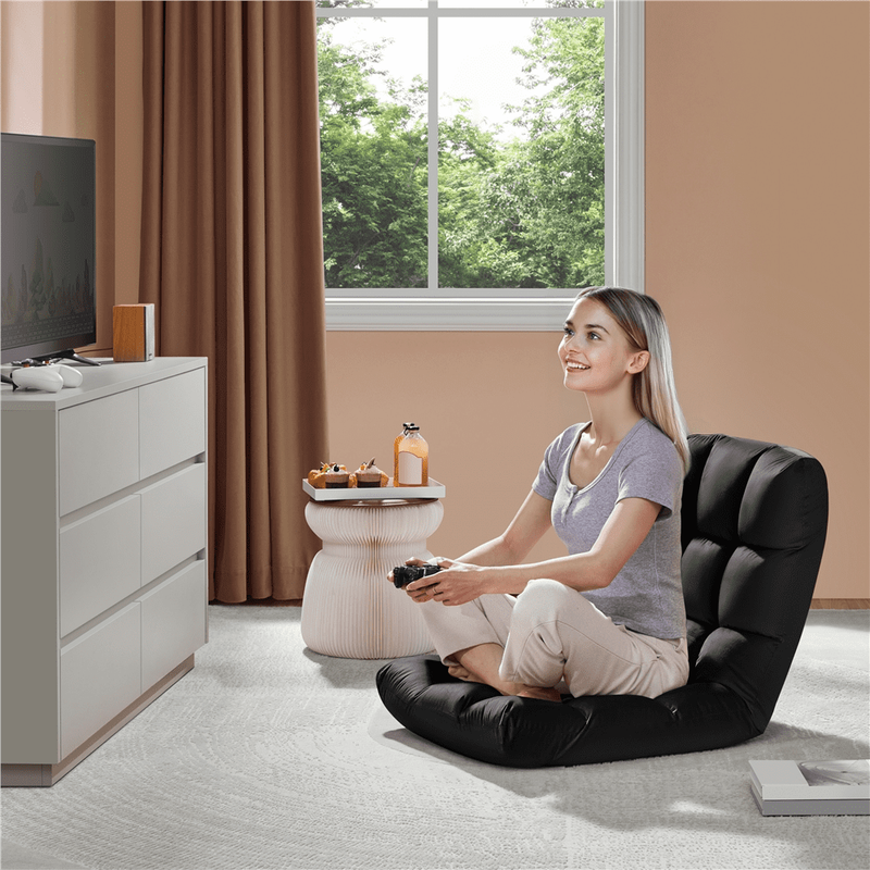 Floor Folding Gaming Chair Lazy Sleeper Recliner with 14 Adjustable Positions, B2
