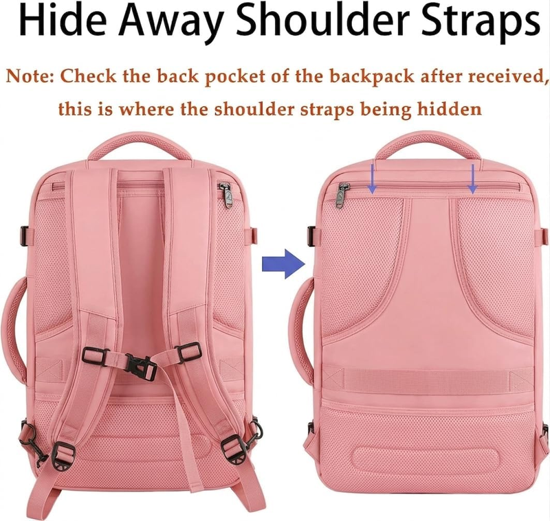 Pink 40L Carry On Backpack Women Water Resistant Travel Bag5