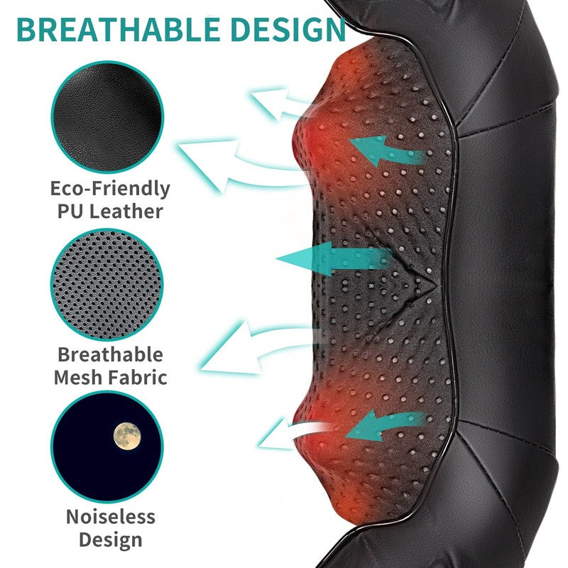 Shiatsu Neck Massager w/ Heat, 3D Deep Tissue Kneading Pillow – Black2