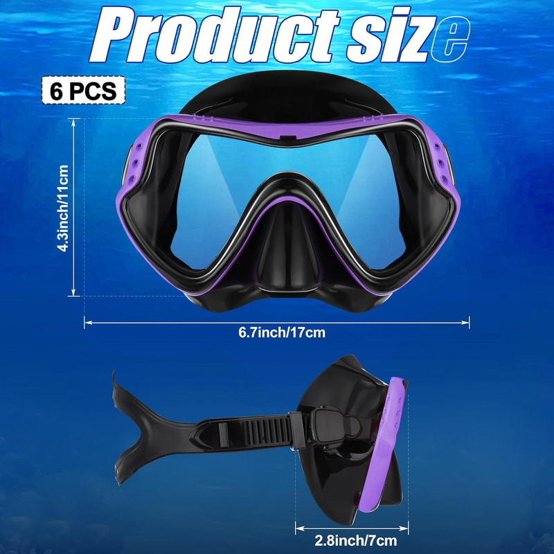 6 Pack Swim Goggles with Nose Cover Anti-Fog Leakproof Diving Mask for Adults1