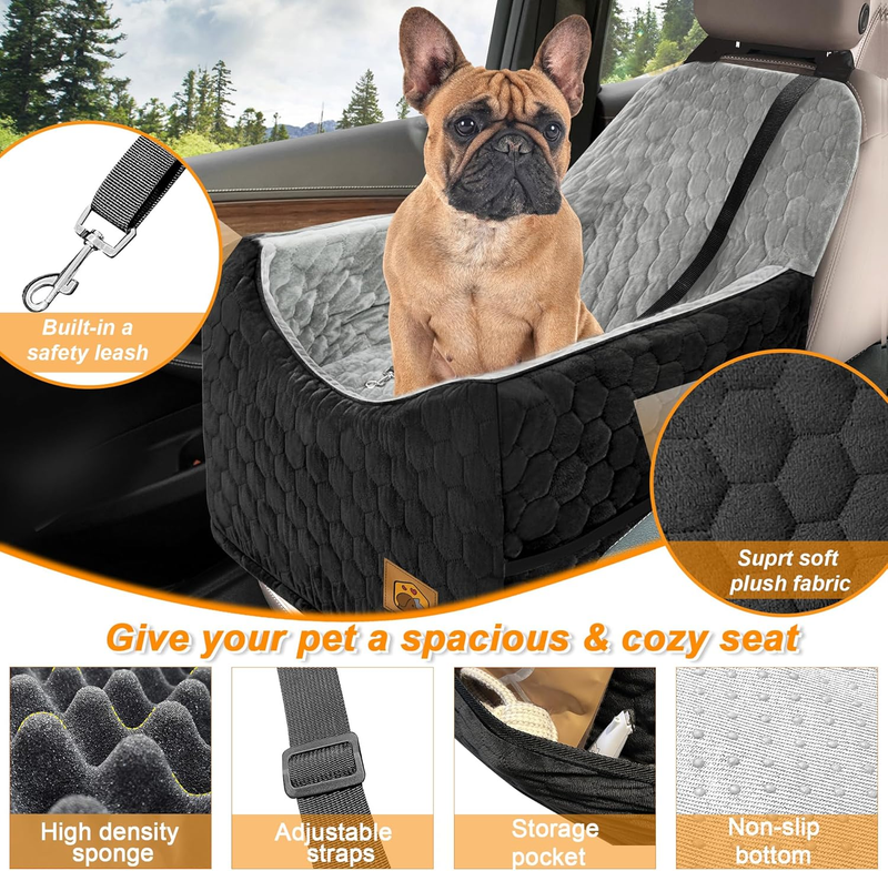 Dog Car Seat for Small/Medium Dogs, Memory Foam Dog Booster Seat, Travel Safety 2