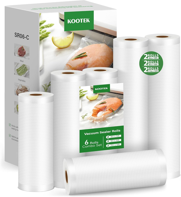 Commercial Grade Vacuum Sealer Bags   6 Rolls for Food Storage & Meal Prep0