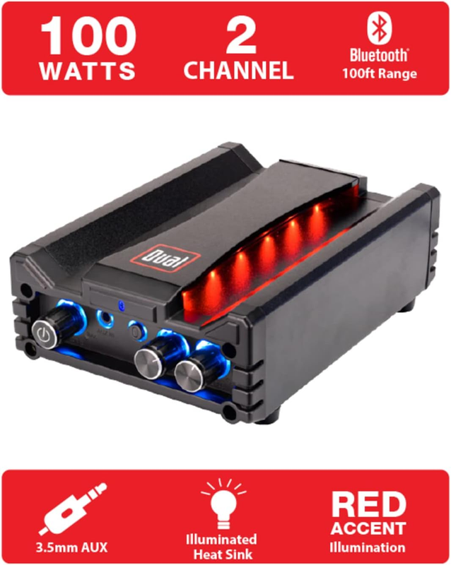 DBTMA100 2-Ch Class-D Mini Amp 100W Peak Bluetooth 3.5mm AUX RCA Stereo3