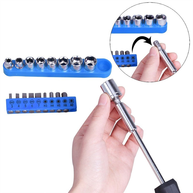 148-Pc Household Tool Set with Toolbox Blue General Hand Tools Kit with Socket4