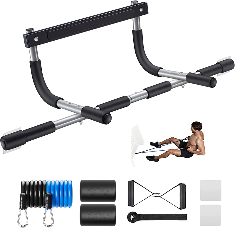 Pull up Bar for Doorway | Thickened Steel Max Limit 440 Lbs Upper Body Fitness W7