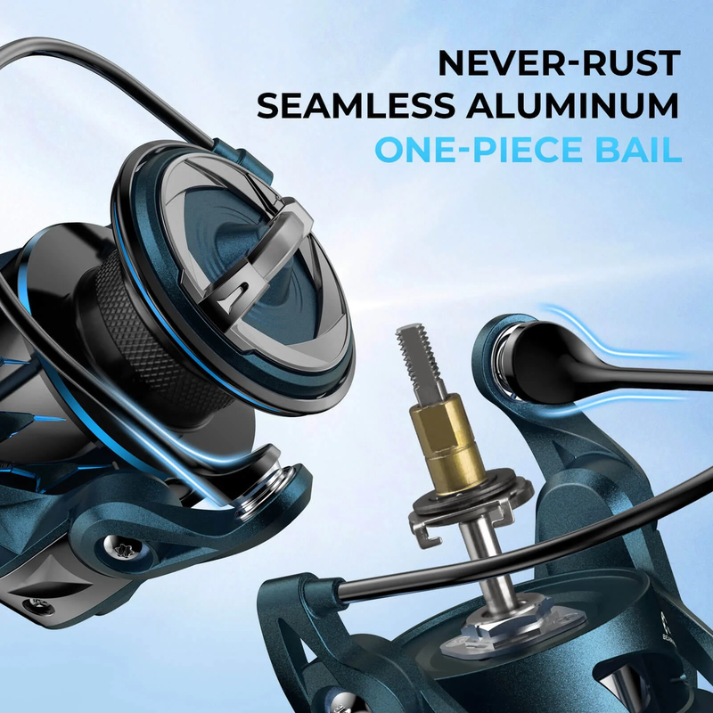 Spinning Fishing Reel Megajaws 39.5LBS Max Drag 6.2:1/5.2:1 Gear Ratio 10+14