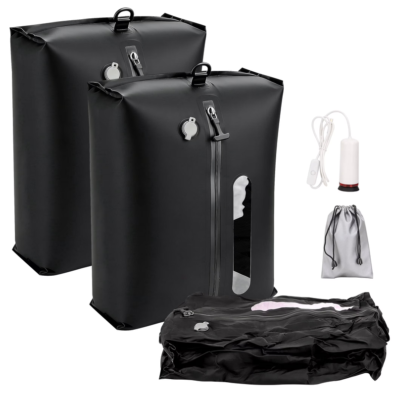 Lafati 2-Pack Vacuum Storage Bags for Travel with USB Pump, 29L Each, IP67 Water10