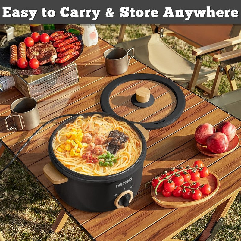 2.5L Electric Hot Pot Non Stick Multi Cooker Stir Fry Noodle Soup Portable Black5