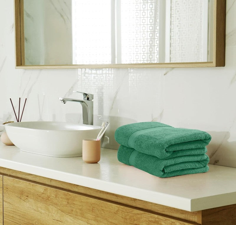 8 Piece Towel Set Hunter Green 100% Cotton 600 GSM Bath Hand Wash Towels5