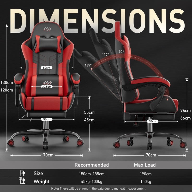 Gaming Chair with Pocket Spring Cushion, Gamer Chair with Lumbar Massage, Gaming4