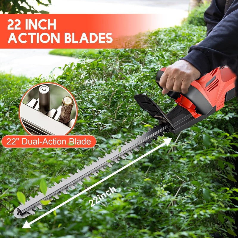 22" Cordless Electric Hedge Trimmer – Battery-Powered Cutter for Bushes & Shrubs2