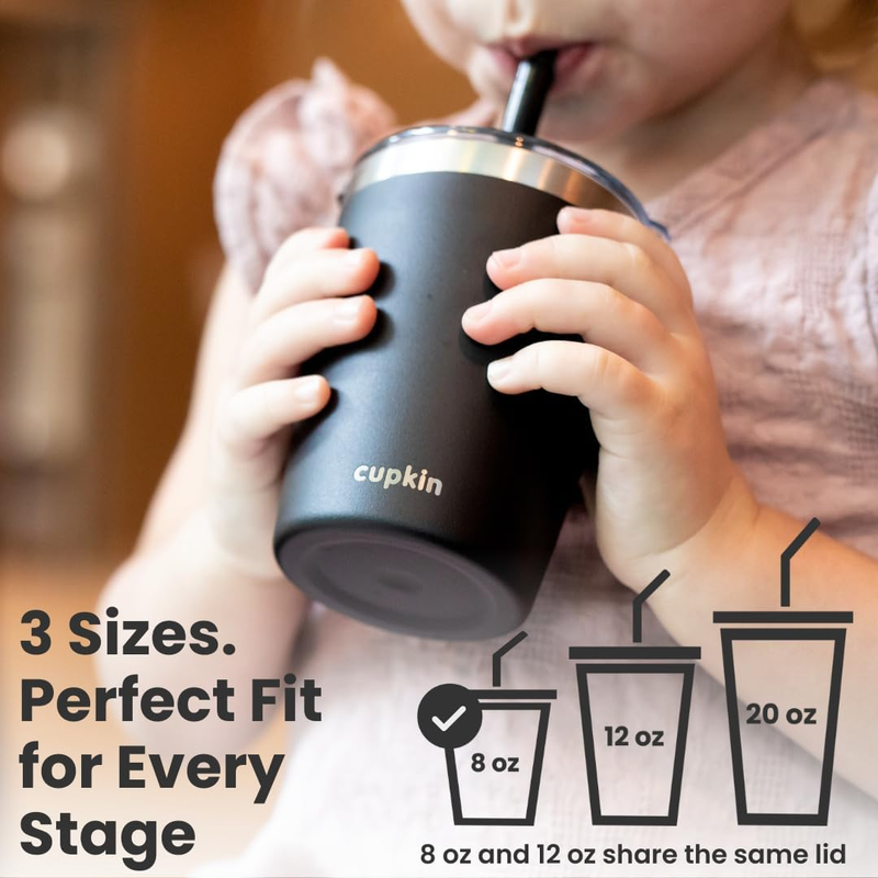 Kids 8oz Stainless Steel Tumbler Cup BPA Free Straw Smoothie Cup Blue4