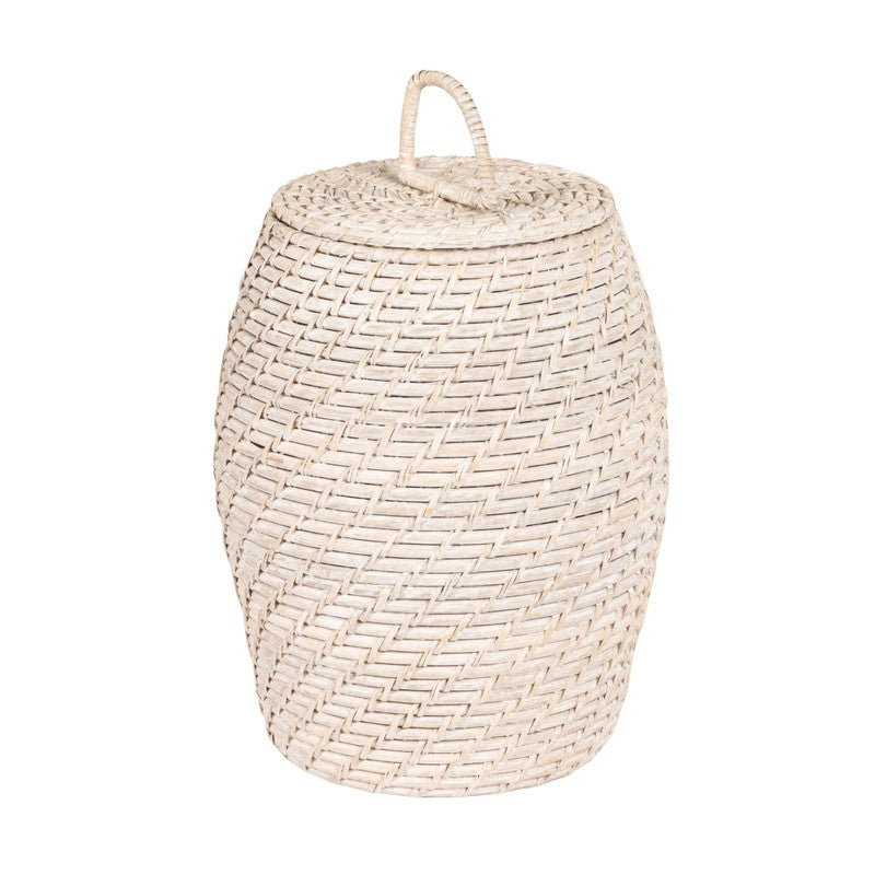 Set of 2 Hand-Woven Rattan Wicker Storage Baskets with Lids5