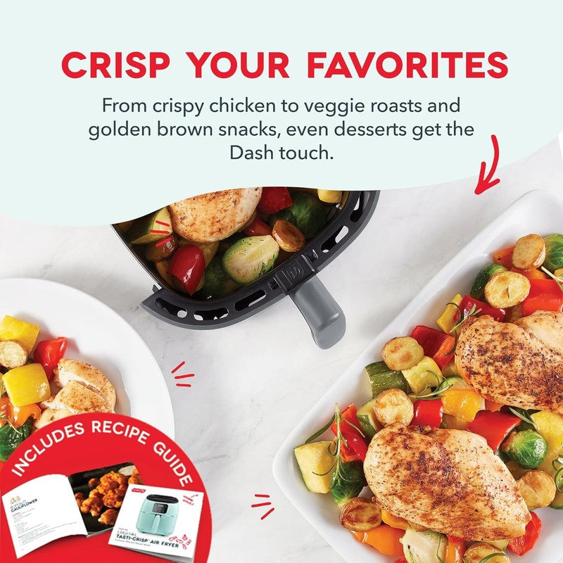 Tasti Crisp Electric Air Fryer Oven 2.6 Qt Digital 1000W Compact Grey3
