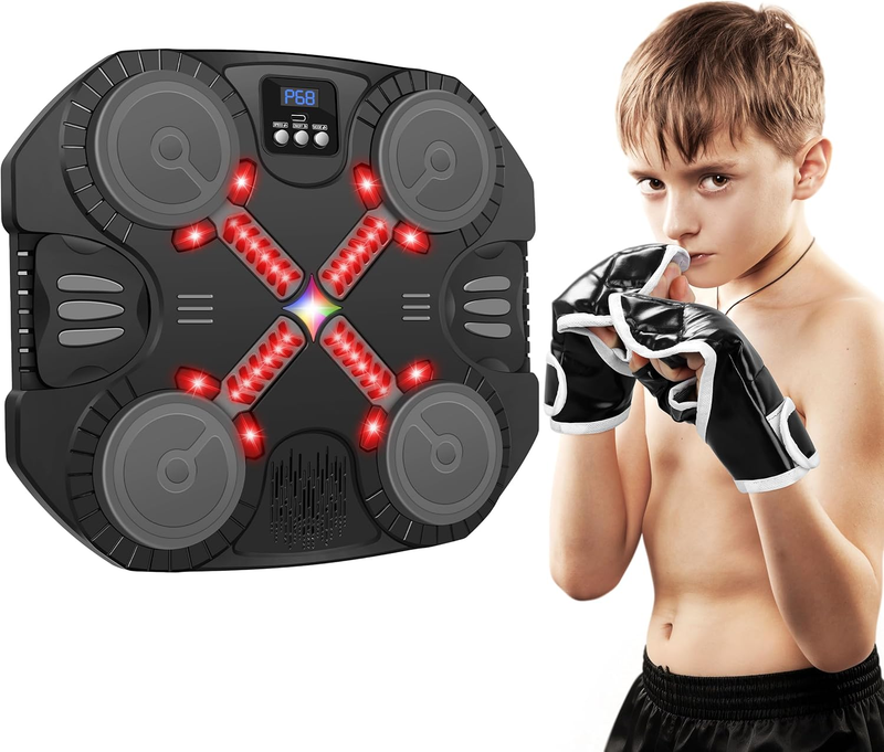 Music Boxing Machine Bluetooth Punching Target Wall Mount w/ Gloves Toy7