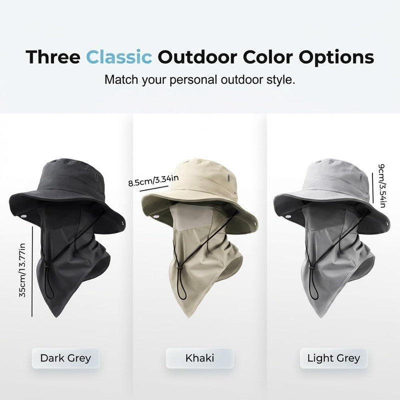 Unisex Breathable Fisherman Hat Detachable Face Mask Sun Shield Cap1