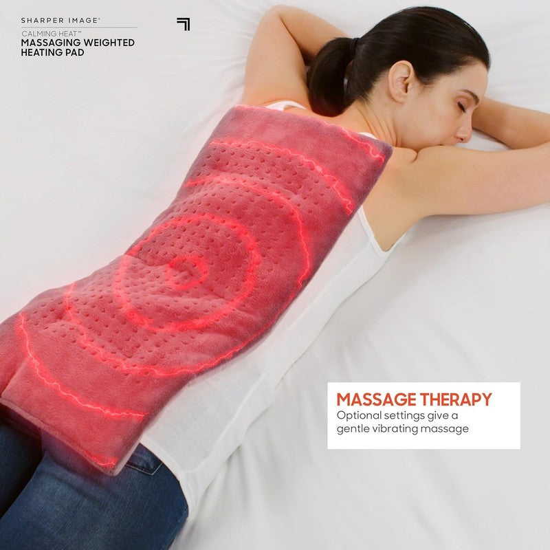 Calming Heat Massaging Weighted Heating Pad by Sharper Image- Weighted Electric 5