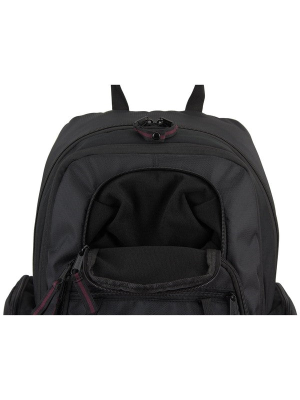 Unisex Diamond Expandable Recycled Backpack, Black/Fig Pop7