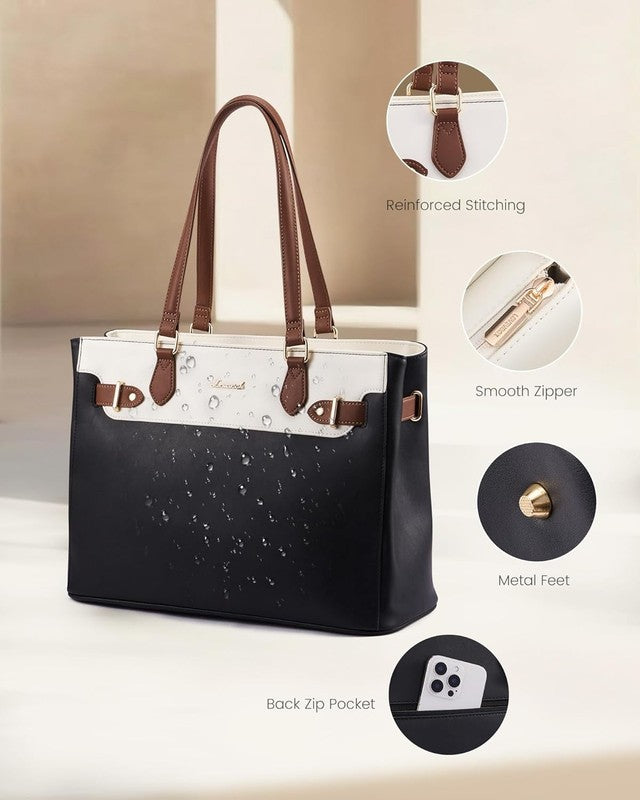 Laptop Tote Bag for Women Work, Teacher Tote Bag with Large Cup Holder, 15.6 Inc5