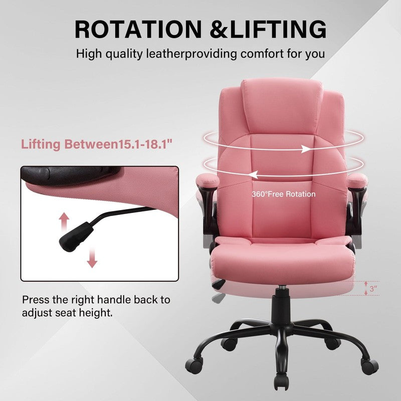 Leather Office Chair, Big and Tall Office Chair 400LBS Wide Seat Ergonomic Compu5