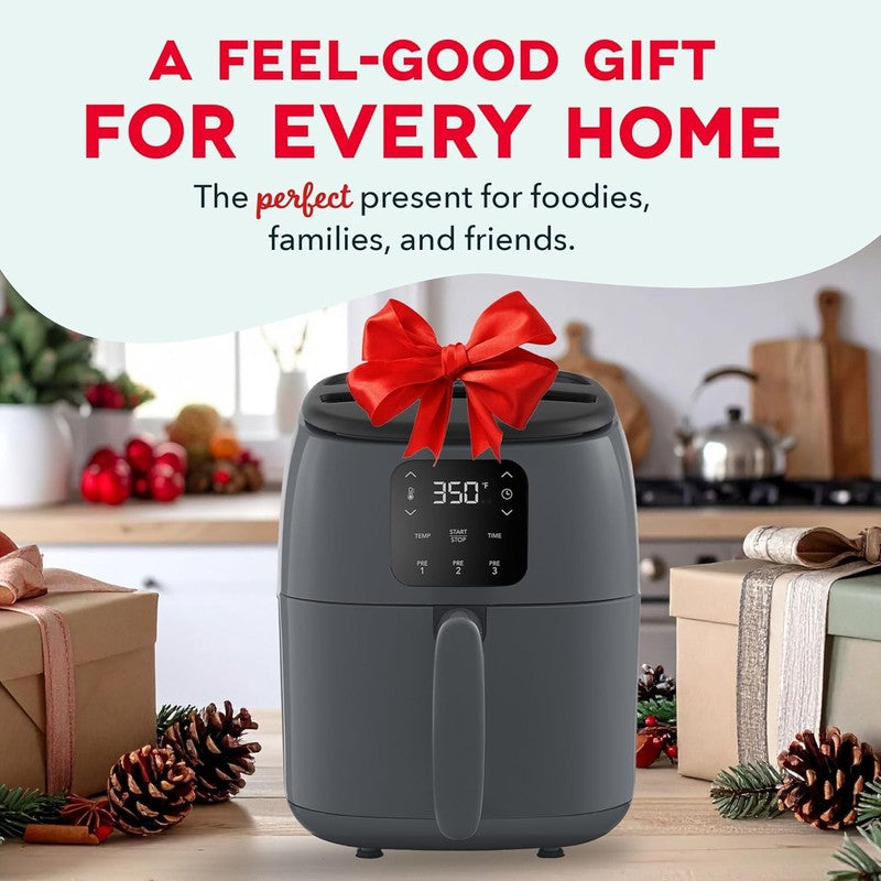Tasti Crisp Electric Air Fryer Oven 2.6 Qt Digital 1000W Compact Grey7