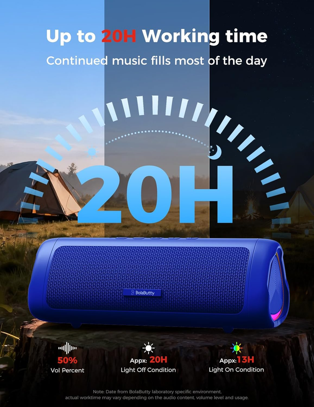 Portable Bluetooth Speaker 20W Wireless IPX5 Waterproof 24H Battery4