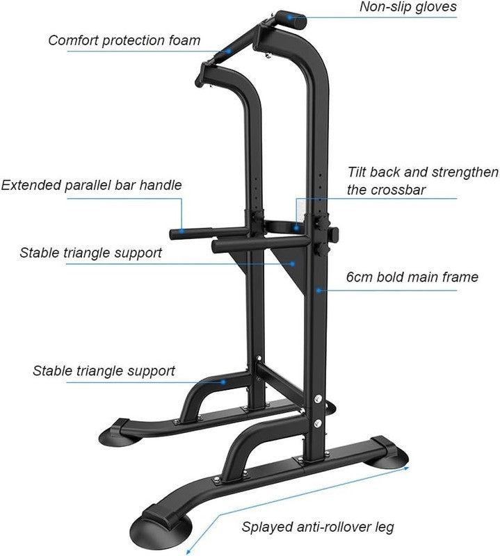 Power Tower Dip Station with Pull Up Bar, Adjustable Height Home Gym Equipment8