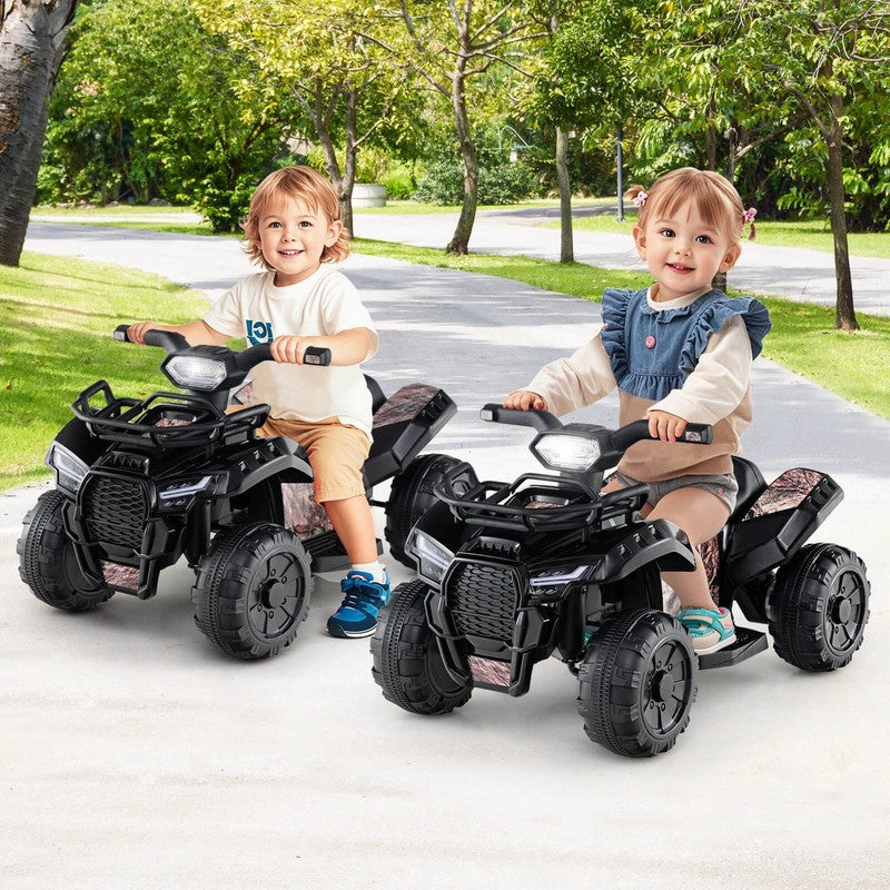 6V Electric Kids Toy Car Black with Music, Story & USB Front Storage Basket1