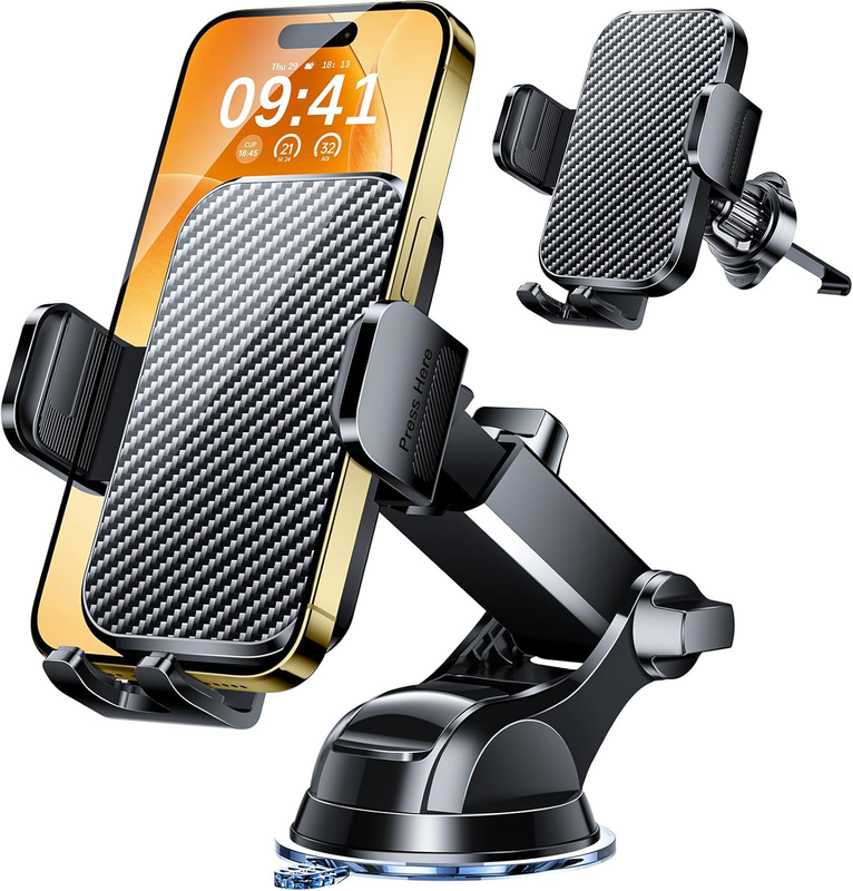 2025 Car Phone Holder Mount, Strong Suction & Clamp, 360° Dash Windshield Vent10