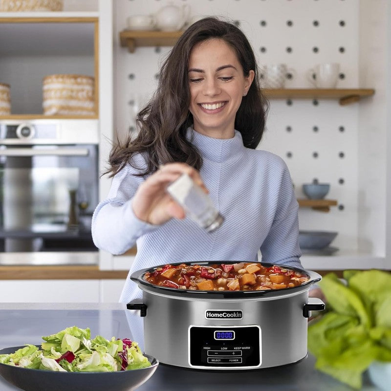 8Qt Digital Programmable Slow Cooker Timer 10+ Servings Keep Warm Low High4